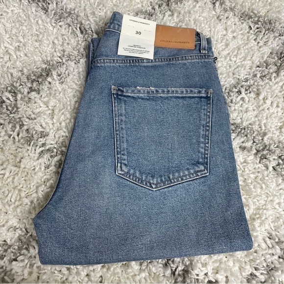 Citizens of Humanity Blue Valerie High Rise Tapered Stirrup Jean size 30 NWT - Picture 4 of 7